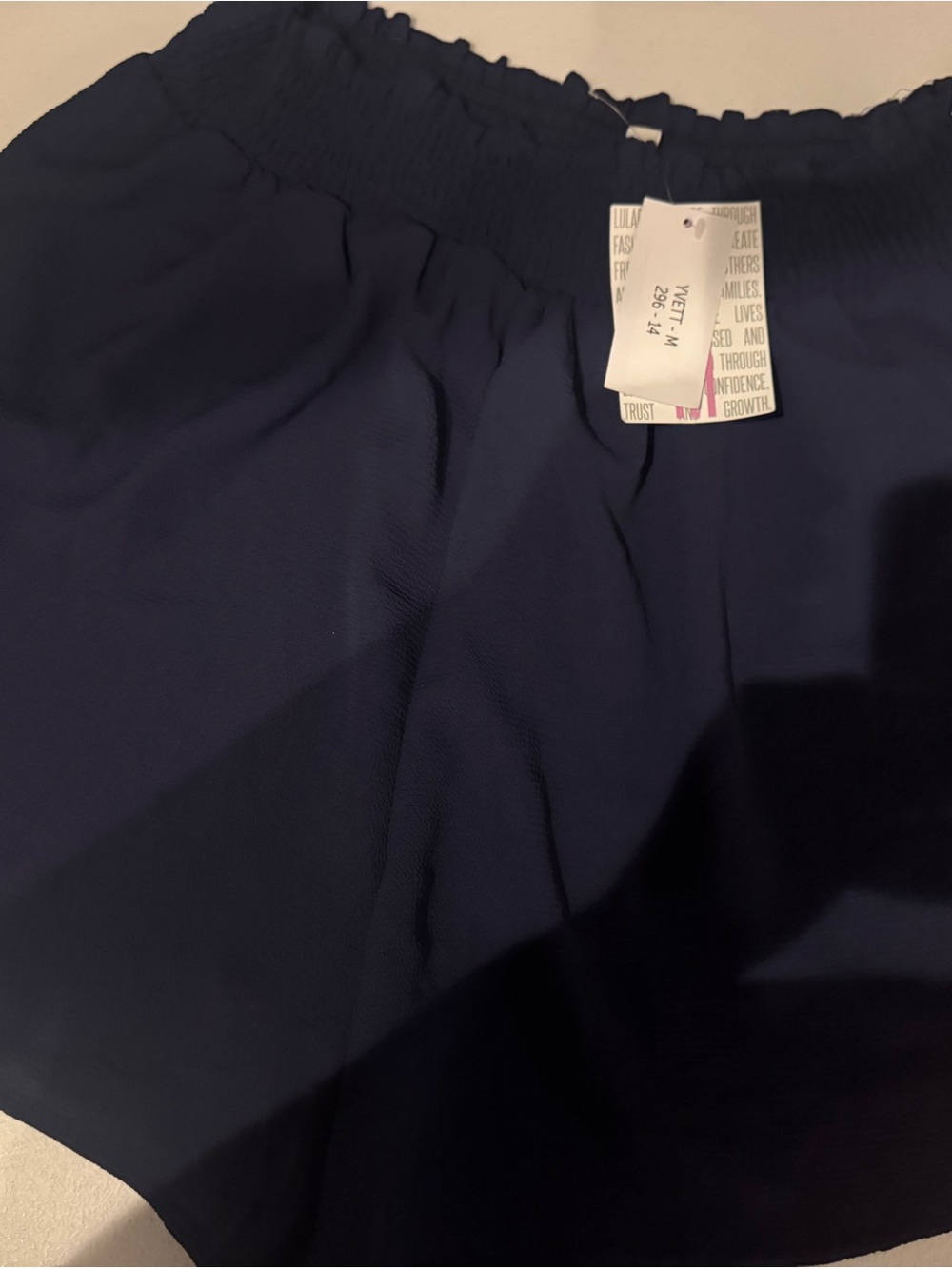 Women's Navy Elastic-Waist Shorts